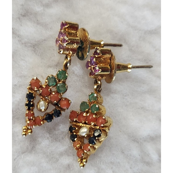 VTG Cleopatra Style Collar Beaded Statement Necklace, Ring & Earrings UNIQUE - Picture 3 of 9